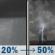 Tonight: A slight chance of rain showers between 7pm and 8pm, then a slight chance of showers and thunderstorms between midnight and 1am, then a chance of showers and thunderstorms. Mostly cloudy, with a low around 53. South wind 5 to 9 mph. Chance of precipitation is 50%. New rainfall amounts less than a tenth of an inch possible. Tonight: Slight Chance Rain Showers then Slight Chance Showers And Thunderstorms