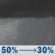 Tonight: A chance of rain showers. Cloudy, with a low around 47. South wind 13 to 18 mph, with gusts as high as 33 mph. Chance of precipitation is 50%. New rainfall amounts less than a tenth of an inch possible. Tonight: Chance Rain Showers