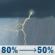 Monday: Showers and thunderstorms before 11am, then a chance of showers and thunderstorms. Mostly cloudy, with a high near 80. Southwest wind 7 to 13 mph, with gusts as high as 23 mph. Chance of precipitation is 80%. New rainfall amounts between a quarter and half of an inch possible. Monday: Showers And Thunderstorms then Chance Showers And Thunderstorms